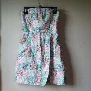 Vineyard vines strapless patchwork dress size 2